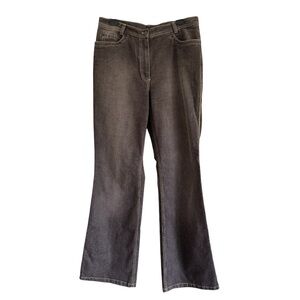 Sigrid Olsen Black Faded Jeans Dark Gray Gold Metallic Detail 5 Pocket Size 10